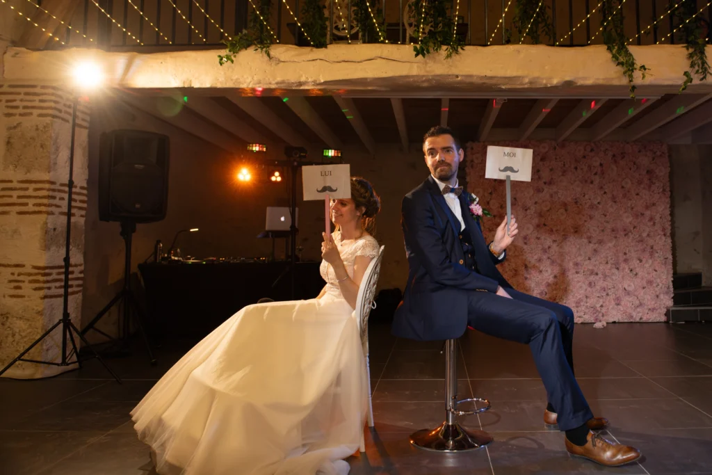 Photo des mariées pendant un jeu, photo prise par Quentin Viel