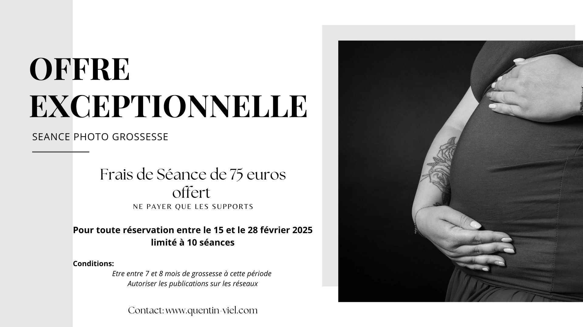 Offre concernant une séance photo grossesse